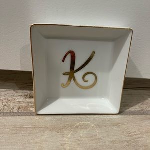 Monogram K ring dish